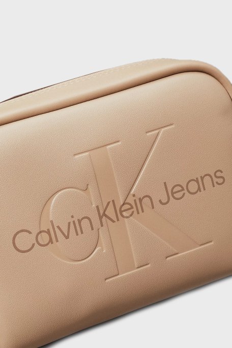 Calvin Klein Logolu Ayarlanabilir Askılı K60K612220PBF Bayan Çanta K60K612220 PBF BEJ - 6