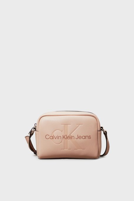 Calvin Klein Logolu Ayarlanabilir Çapraz Askılı K60K6122200JX Bayan Çanta K60K612220 0JX PUDRA - 1