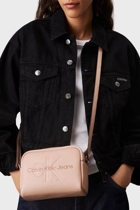 Calvin Klein Logolu Ayarlanabilir Çapraz Askılı K60K6122200JX Bayan Çanta K60K612220 0JX PUDRA - 2