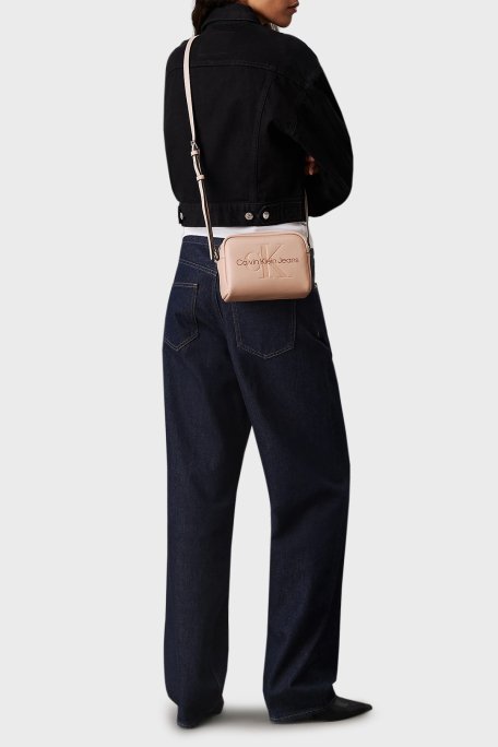 Calvin Klein Logolu Ayarlanabilir Çapraz Askılı K60K6122200JX Bayan Çanta K60K612220 0JX PUDRA - 3