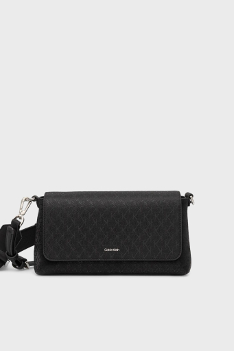 Calvin Klein Logolu Ayarlanabilir Çift Askılı K60K6128150GJ Bayan Çanta K60K612815 0GJ SİYAH - 1