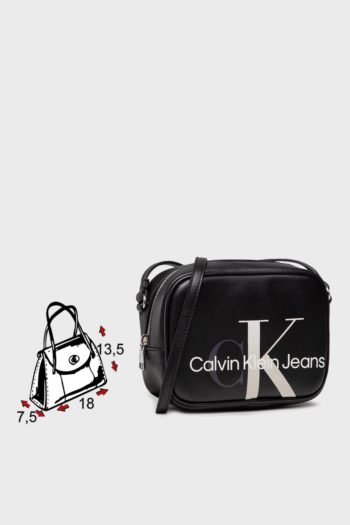 Calvin Klein Logolu Ayarlanabilir Omuz Askılı Bayan Çanta K60K608932 BDS SİYAH