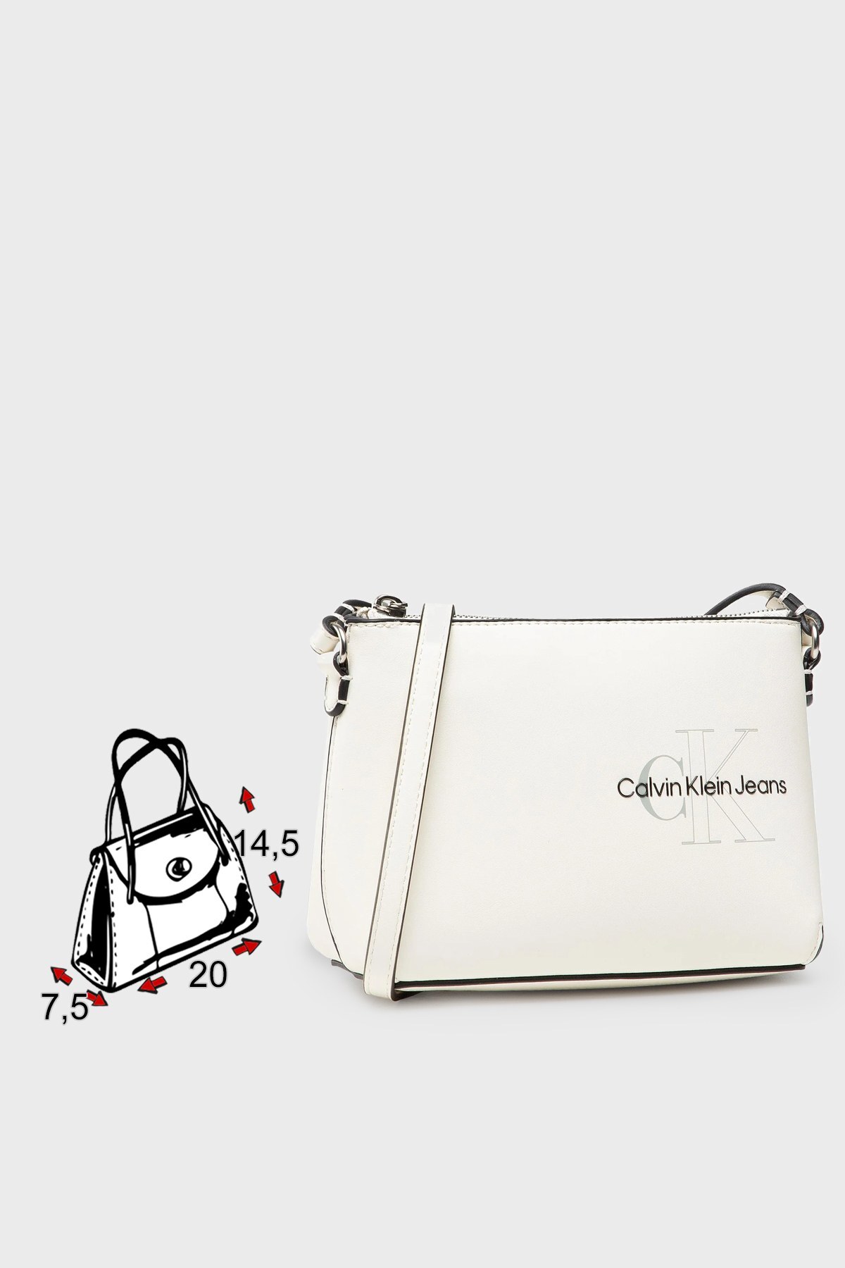 Calvin Klein Logolu Ayarlanabilir Omuz Askılı Bayan Çanta K60K609306 02X BEYAZ