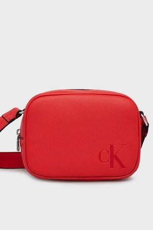 Calvin Klein - Calvin Klein Logolu Ayarlanabilir Omuz Askılı Bayan Çanta K60K610065 XL6 KIRMIZI