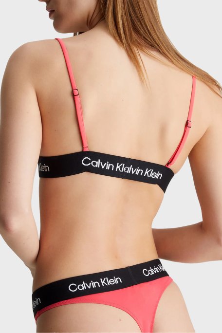Calvin Klein Logolu Ayarlanabilir Omuz Askılı KW0KW02451TBK Bayan Bikini Üstü KW0KW02451 TBK MERCAN - 3