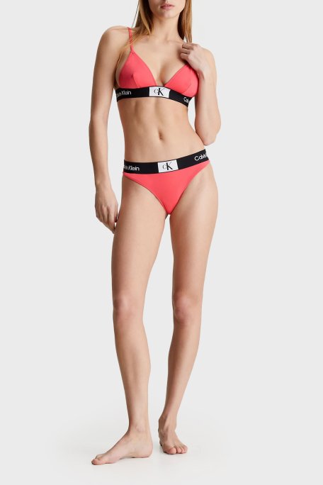Calvin Klein Logolu Ayarlanabilir Omuz Askılı KW0KW02451TBK Bayan Bikini Üstü KW0KW02451 TBK MERCAN - 4