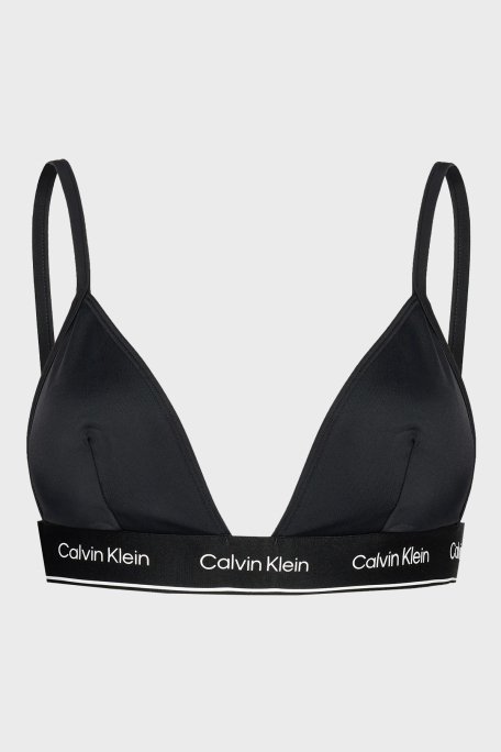 Calvin Klein Logolu Ayarlanabilir Omuz Askılı Üçgen KW0KW02424BEH Bayan Bikini Üstü KW0KW02424 BEH SİYAH - 4