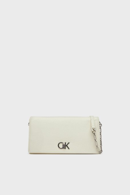 Calvin Klein Logolu Ayarlanabilir Zincir Askılı K60K61318067U Bayan Çanta K60K613180 67U EKRU - 1