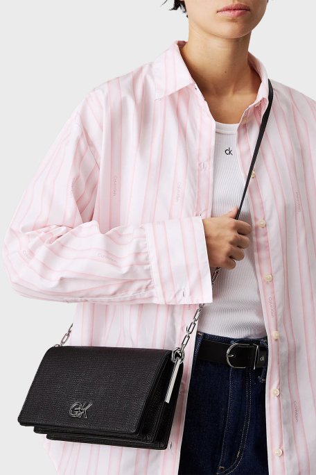 Calvin Klein Logolu Ayarlanabilir Zincir Askılı K60K613180BEH Bayan Çanta K60K613180 BEH SİYAH - 3