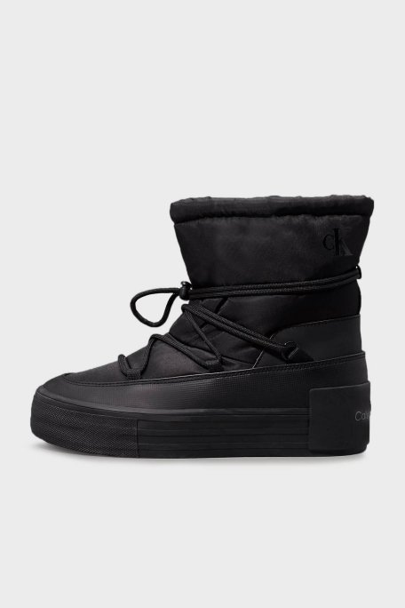 Calvin Klein Logolu Bağcıklı Kalın Tabanlı YW0YW015910GJ Bayan Kar Botu YW0YW01591 0GJ SİYAH - 2