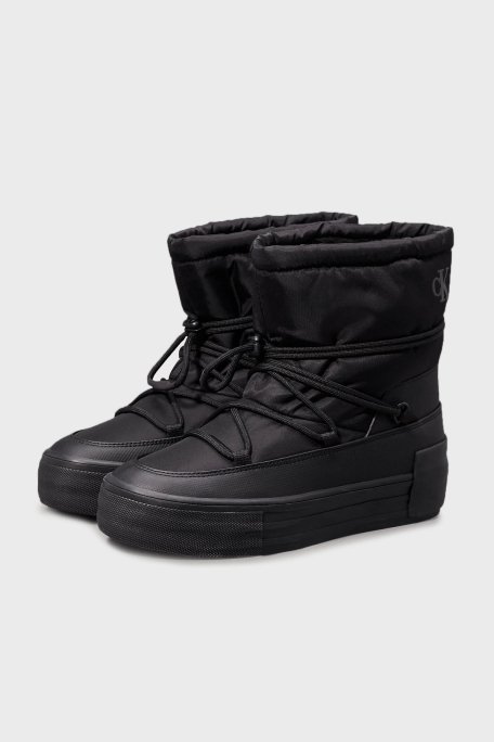 Calvin Klein Logolu Bağcıklı Kalın Tabanlı YW0YW015910GJ Bayan Kar Botu YW0YW01591 0GJ SİYAH - 3