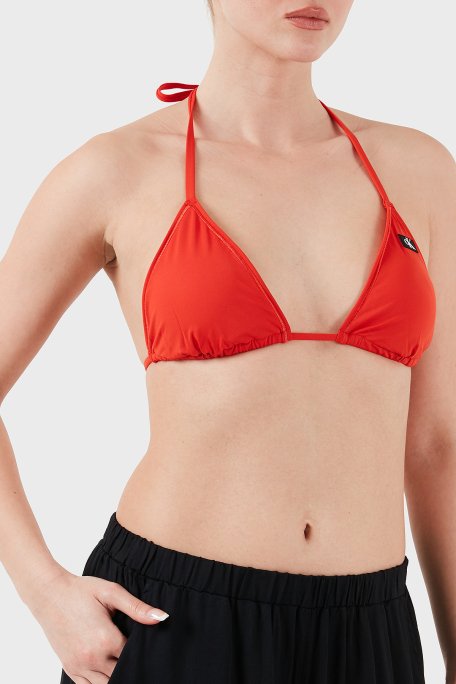 Calvin Klein Logolu Bağlamalı Üçgen KW0KW02343XM8 Bayan Bikini Üstü KW0KW02343 XM8 KIRMIZI - 8
