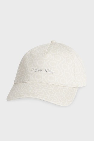 Calvin Klein - Calvin Klein Logolu Bayan Şapka K60K609154 0F4 BEJ