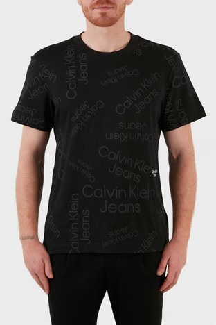 Calvin Klein - Calvin Klein Logolu Regular Fit Bisiklet Yaka % 100 Pamuk Erkek T Shirt J30J320200 0GJ SİYAH
