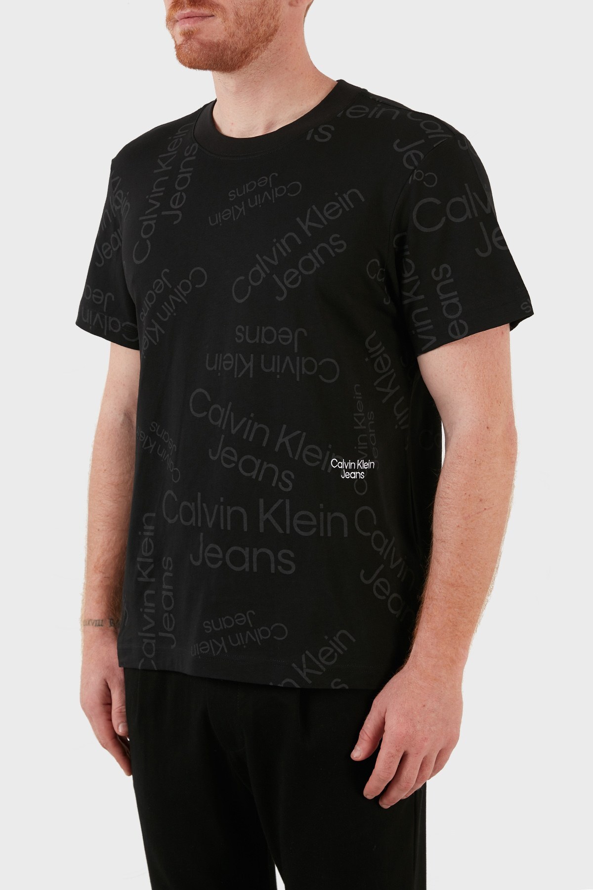 Calvin Klein Logolu Regular Fit Bisiklet Yaka % 100 Pamuk Erkek T Shirt J30J320200 0GJ SİYAH