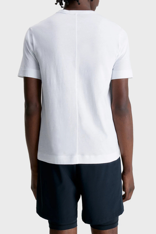 Calvin Klein - Calvin Klein Logolu Bisiklet Yaka Pamuklu Regular Fit Erkek T Shirt 00GMS3K108 YAF BEYAZ (1)