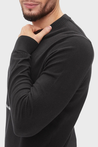 Calvin Klein Logolu Bisiklet Yaka Pamuklu Regular Fit J30J324328BEH Erkek Kazak J30J324328 BEH SİYAH - 3
