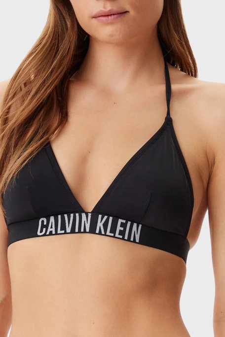 Calvin Klein Logolu Boyundan Bağlamalı KW0KW02854BEH Bayan Bikini Üstü KW0KW02854 BEH SİYAH - 1