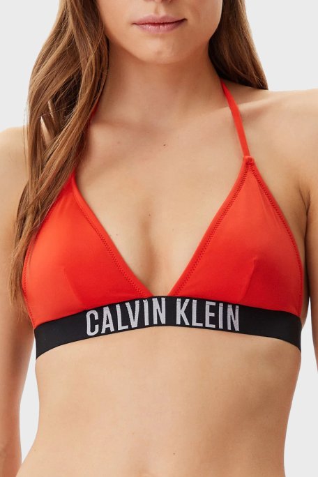 Calvin Klein Logolu Boyundan Bağlamalı KW0KW02854XM8 Bayan Bikini Üstü KW0KW02854 XM8 KIRMIZI - 1