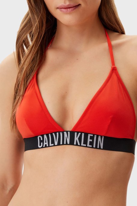 Calvin Klein Logolu Boyundan Bağlamalı KW0KW02854XM8 Bayan Bikini Üstü KW0KW02854 XM8 KIRMIZI - 4