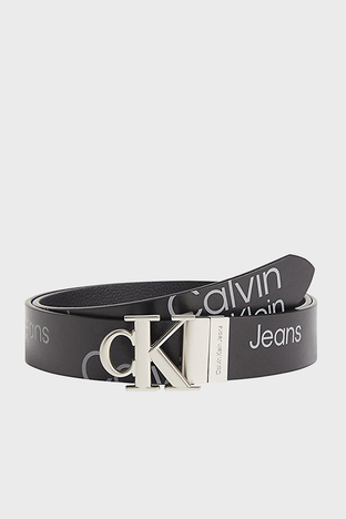 Calvin Klein - Calvin Klein Logolu Çift Taraflı Hakiki Deri Erkek Kemer K50K510088 0GN SİYAH