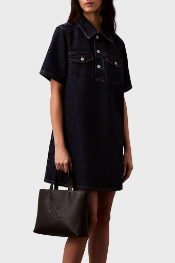 Calvin Klein Logolu Çıkarılabilir Askılı Tote LV04K3111GUB1 Bayan Çanta LV04K3111G UB1 SİYAH - 2