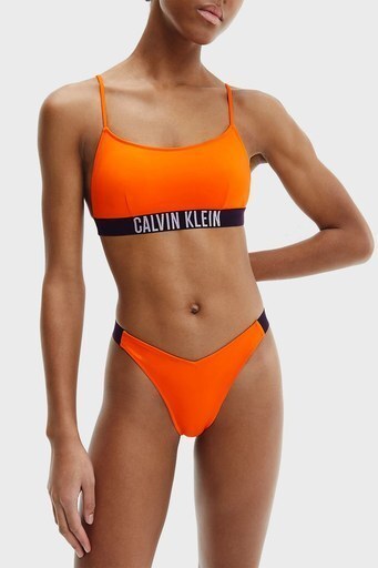 Calvin Klein Logolu Çıkarılabilir Dolgulu Bralet Bayan Bikini Üstü KW0KW01851 SEA ORANGE