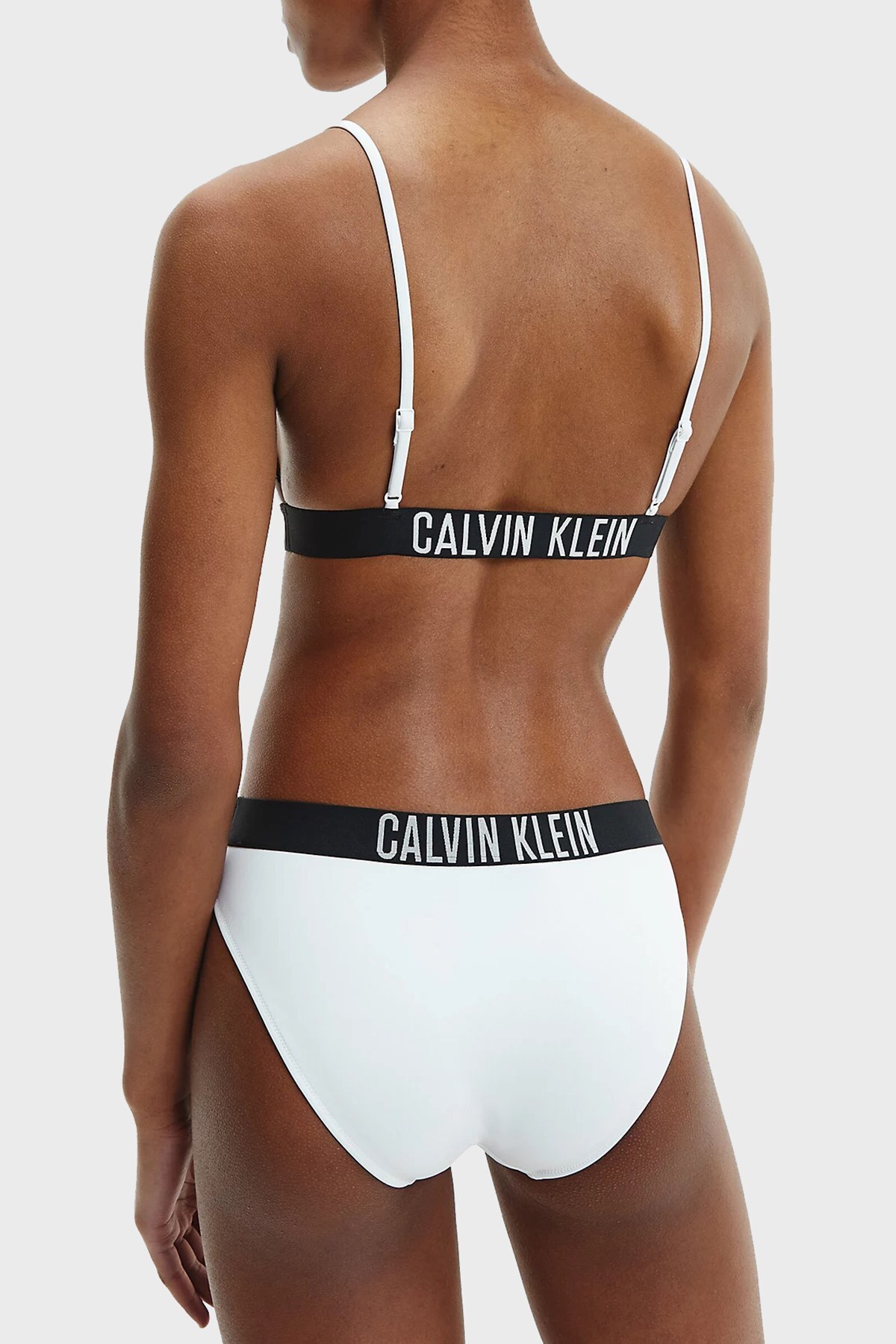 Calvin Klein Logolu Çıkarılabilir Dolgulu Bralet Bayan Bikini Üstü KW0KW01851 YCD BEYAZ
