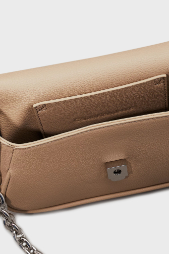 Calvin Klein Logolu Çıkarılabilir Zincir Askılı K60K613049PBF Bayan Çanta K60K613049 PBF BEJ - 5
