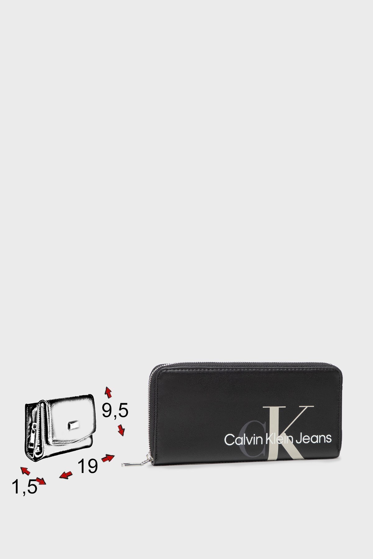 Calvin Klein Logolu Çok Bölmeli Bayan Cüzdan K60K608958 BDS SİYAH