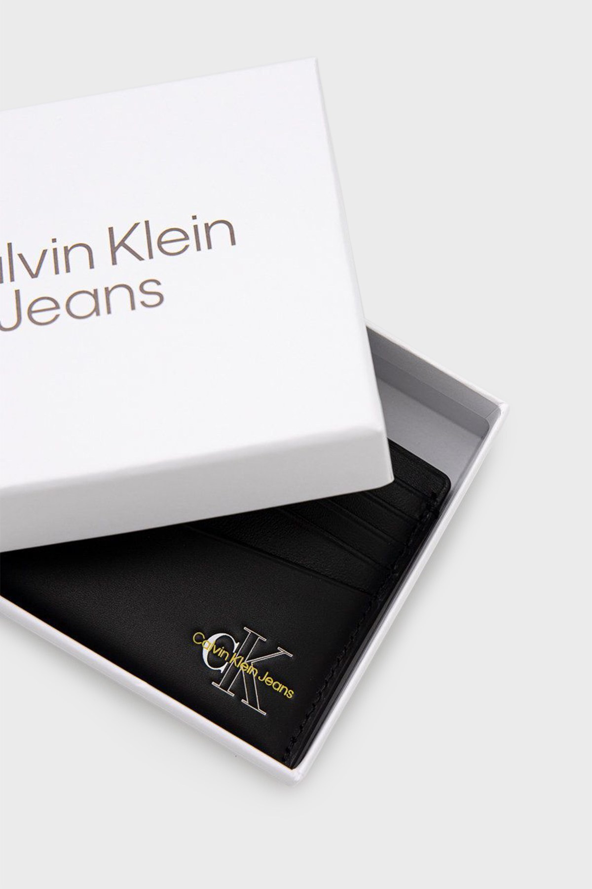 Calvin Klein Logolu Deri Erkek Kartlık K50K508938 BDS SİYAH