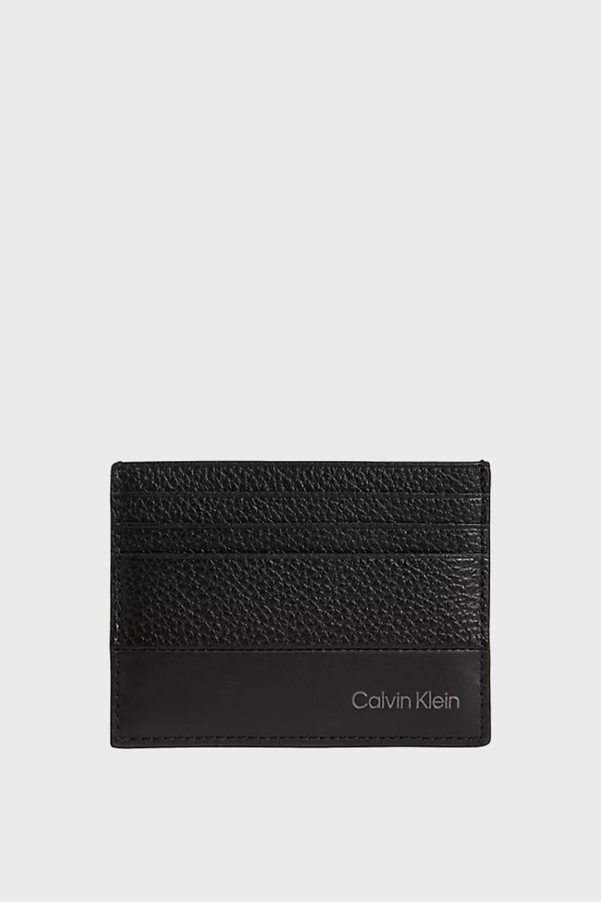 Calvin Klein Logolu Deri Erkek Kartlık K50K509178 BAX 1 SİYAH