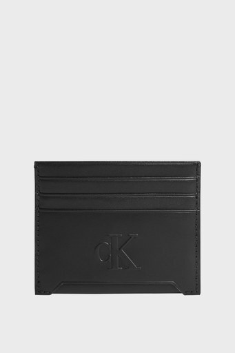 Calvin Klein Logolu Deri Erkek Kartlık K50K509506 BDS SİYAH