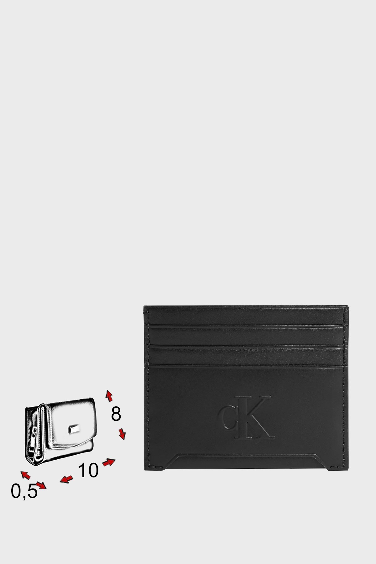 Calvin Klein Logolu Deri Erkek Kartlık K50K509506 BDS SİYAH