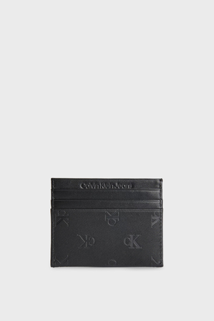 Calvin Klein - Calvin Klein Logolu Deri Erkek Kartlık K50K510150 0GJ SİYAH