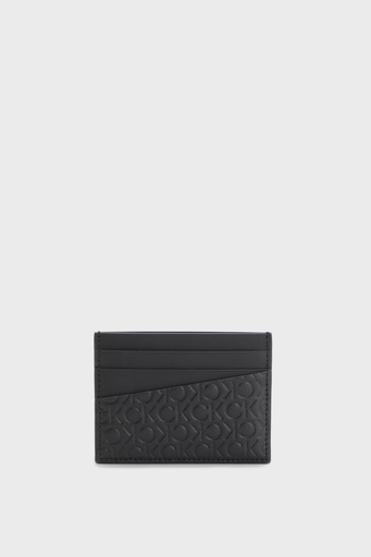 Calvin Klein Logolu Deri Erkek Kartlık K50K510319 01I SİYAH - 1