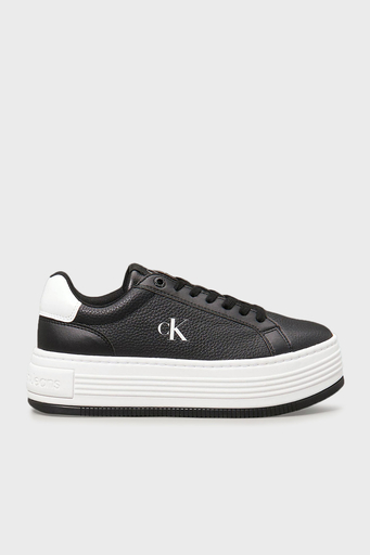 Calvin Klein Logolu Deri Platform Sneaker YW0YW017660GM Bayan Ayakkabı YW0YW01766 0GM SİYAH-BEYAZ - 1