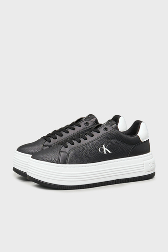 Calvin Klein Logolu Deri Platform Sneaker YW0YW017660GM Bayan Ayakkabı YW0YW01766 0GM SİYAH-BEYAZ - 2