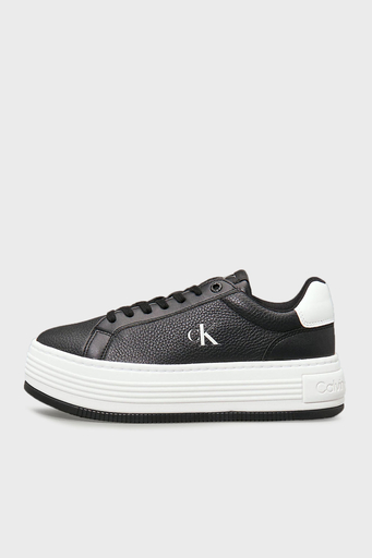 Calvin Klein Logolu Deri Platform Sneaker YW0YW017660GM Bayan Ayakkabı YW0YW01766 0GM SİYAH-BEYAZ - 3