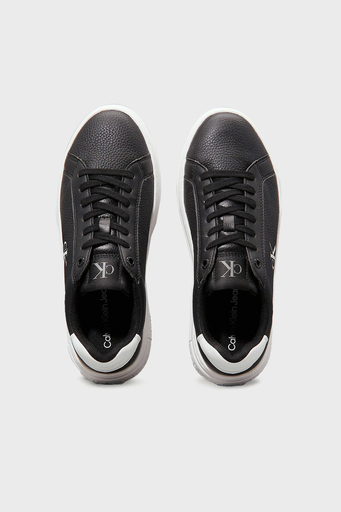 Calvin Klein Logolu Deri Platform Sneaker YW0YW017660GM Bayan Ayakkabı YW0YW01766 0GM SİYAH-BEYAZ - 4