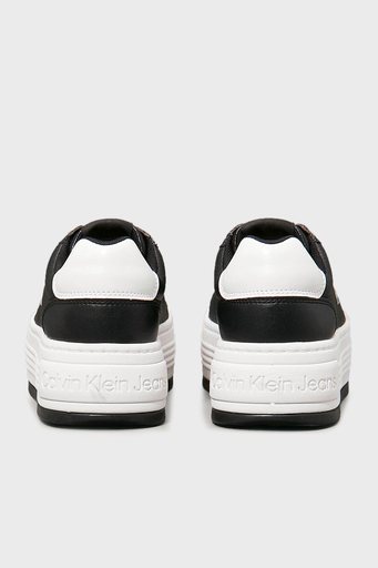 Calvin Klein Logolu Deri Platform Sneaker YW0YW017660GM Bayan Ayakkabı YW0YW01766 0GM SİYAH-BEYAZ - 5
