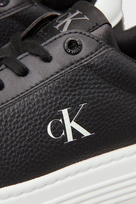 Calvin Klein Logolu Deri Platform Sneaker YW0YW017660GM Bayan Ayakkabı YW0YW01766 0GM SİYAH-BEYAZ - 6