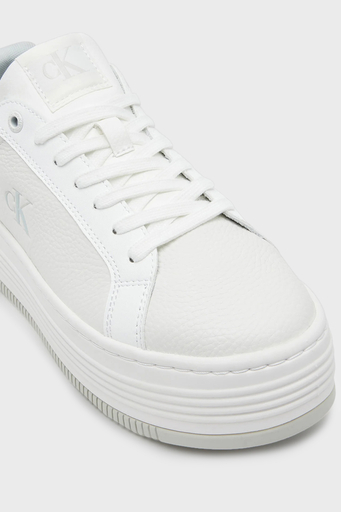 Calvin Klein Logolu Deri Platform Sneaker YW0YW017660LI Bayan Ayakkabı YW0YW01766 0LI BEYAZ-GÜMÜŞ - 4
