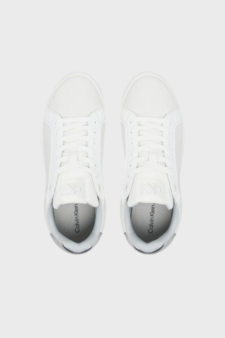 Calvin Klein Logolu Deri Platform Sneaker YW0YW017660LI Bayan Ayakkabı YW0YW01766 0LI BEYAZ-GÜMÜŞ - 5