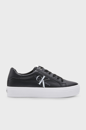 Calvin Klein Logolu Deri Sneaker Bayan Ayakkabı YW0YW00847 BDS SİYAH - 1