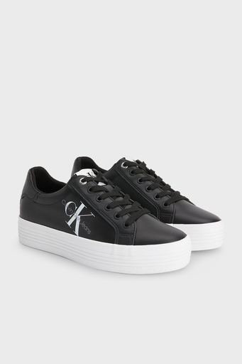 Calvin Klein Logolu Deri Sneaker Bayan Ayakkabı YW0YW00847 BDS SİYAH - 2