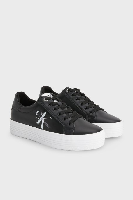 Calvin Klein Logolu Deri Sneaker Bayan Ayakkabı YW0YW00847 BDS SİYAH - 2