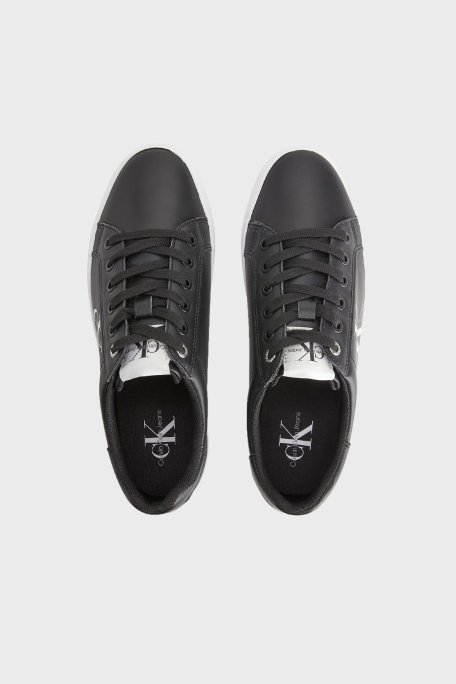 Calvin Klein Logolu Deri Sneaker Bayan Ayakkabı YW0YW00847 BDS SİYAH - 4