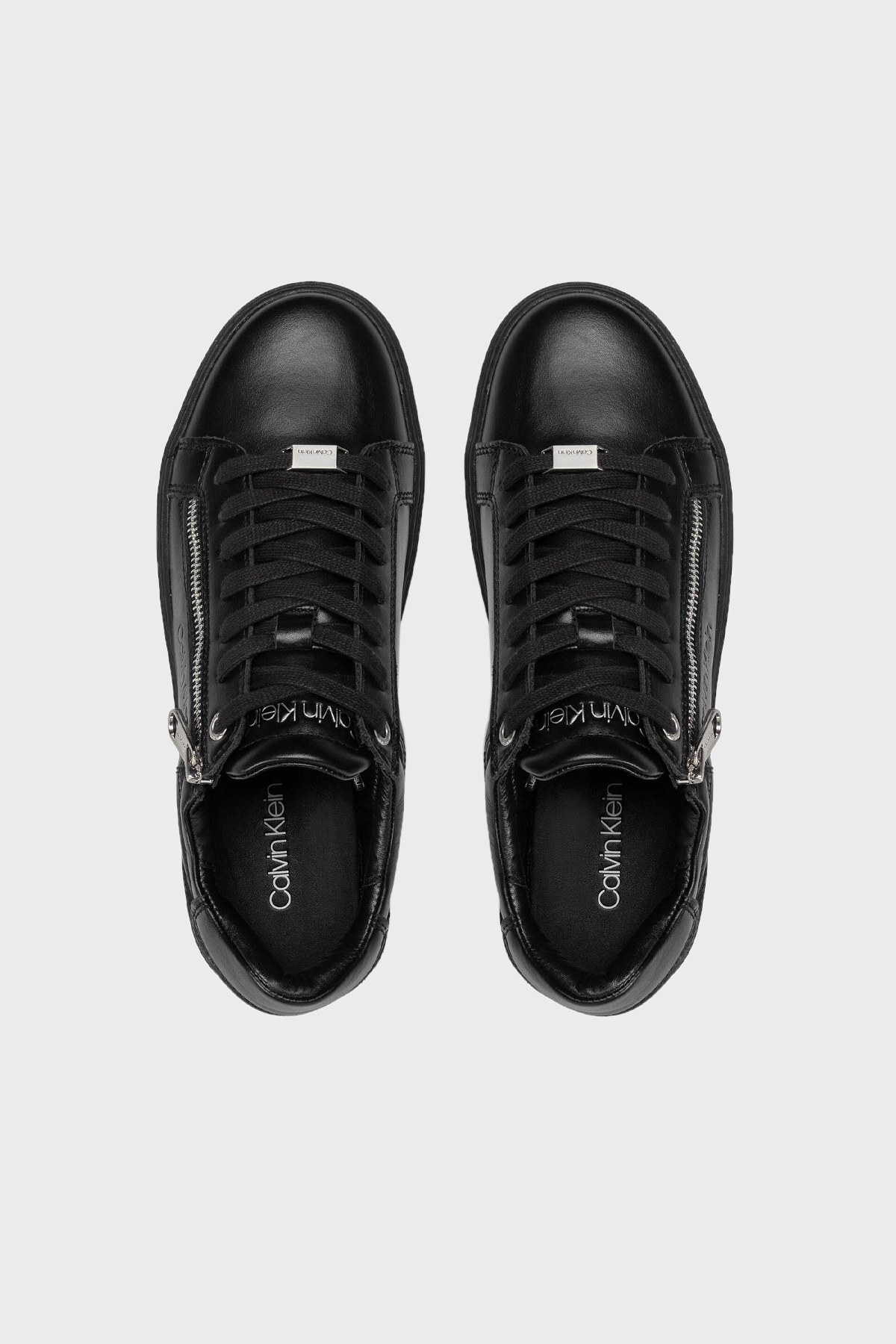 Calvin Klein Logolu Deri Sneaker Erkek Ayakkabı HM0HM00311 BAX SİYAH