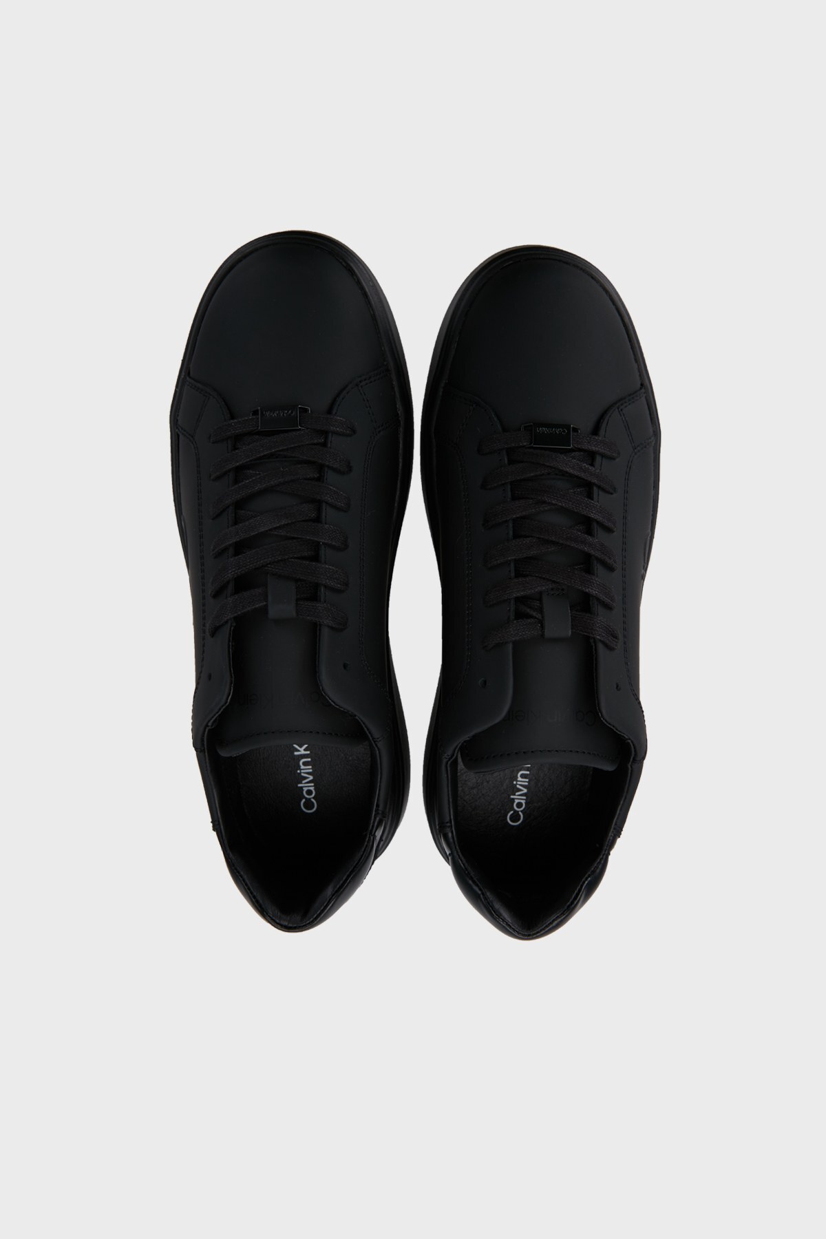 Calvin Klein Logolu Deri Sneaker Erkek Ayakkabı HM0HM00644 00U SİYAH